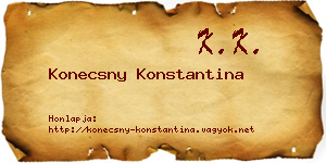 Konecsny Konstantina névjegykártya